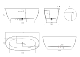 Ванна из искусственного камня Salini Alda S-Stone 101924M 160x70см белый матовый